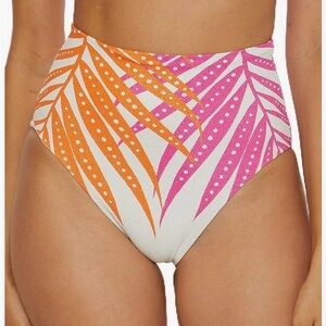 TRINA TURK TROPICAL PALM LEAF HIGH WAISTED BIKINI BOTTOM SIZE 4